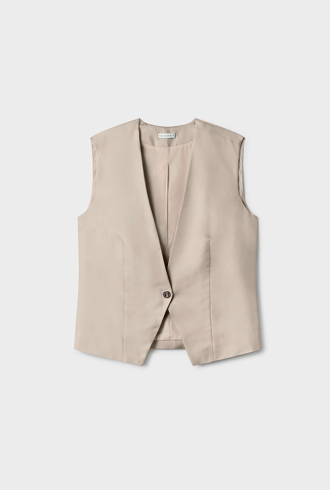 GILET SLOUCH EN TWILL NOISETTE 