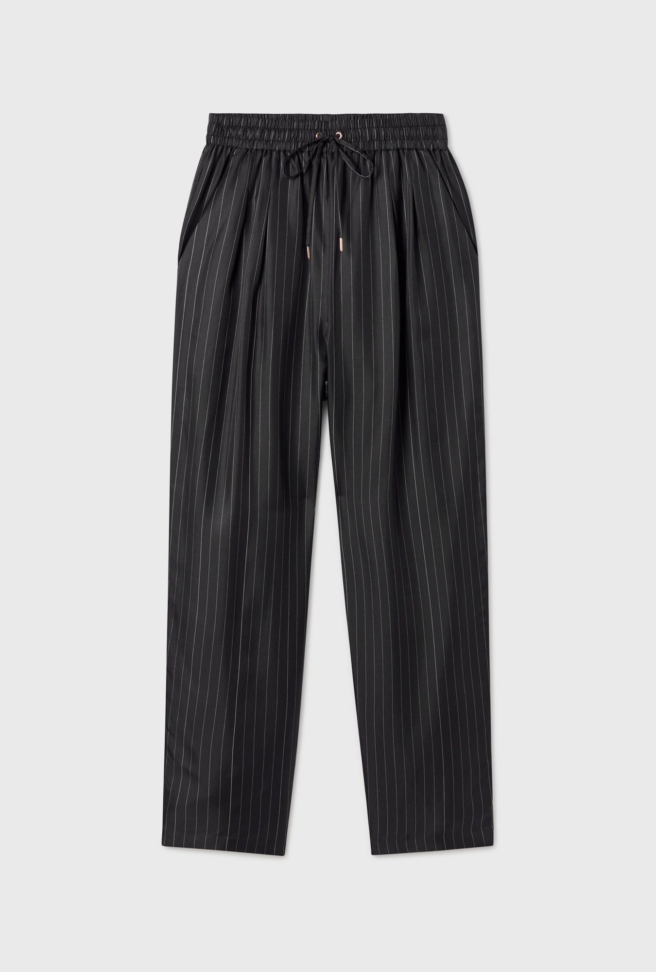 PANTALON SLOUCH TWILL PINSTRIPE NOIR / BLANC