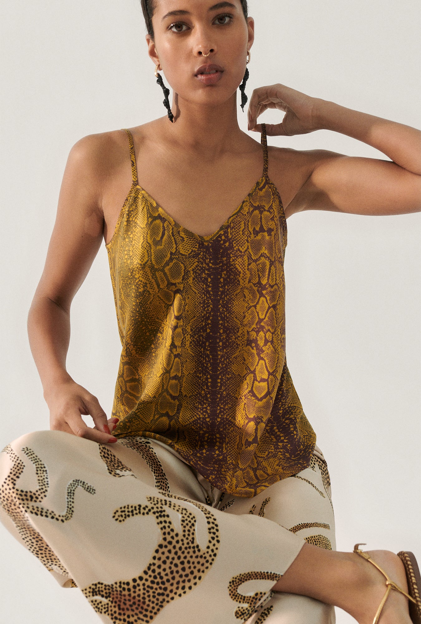 BIAS CUT CAMI SNAKE SKIN