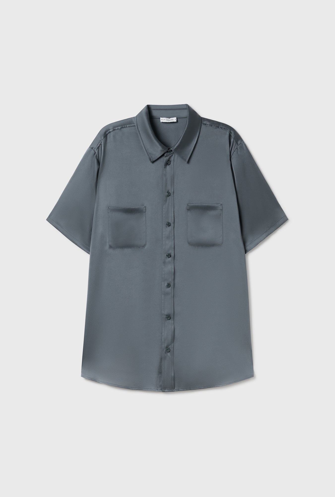 SHORT SLEEVE BOYFRIEND SHIRT SLATE