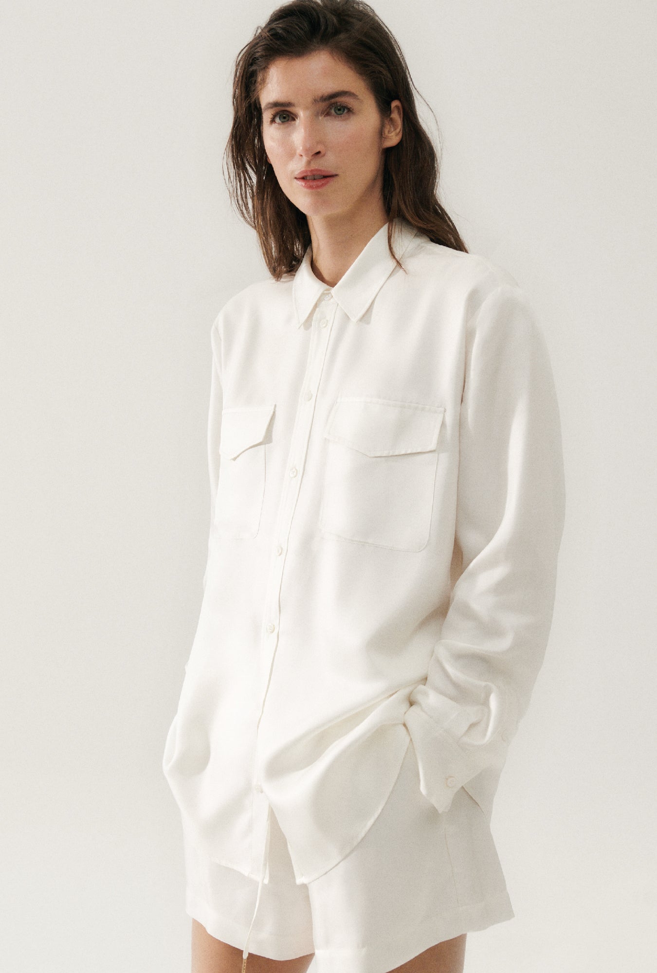 Twill Boyfriend Shirt White