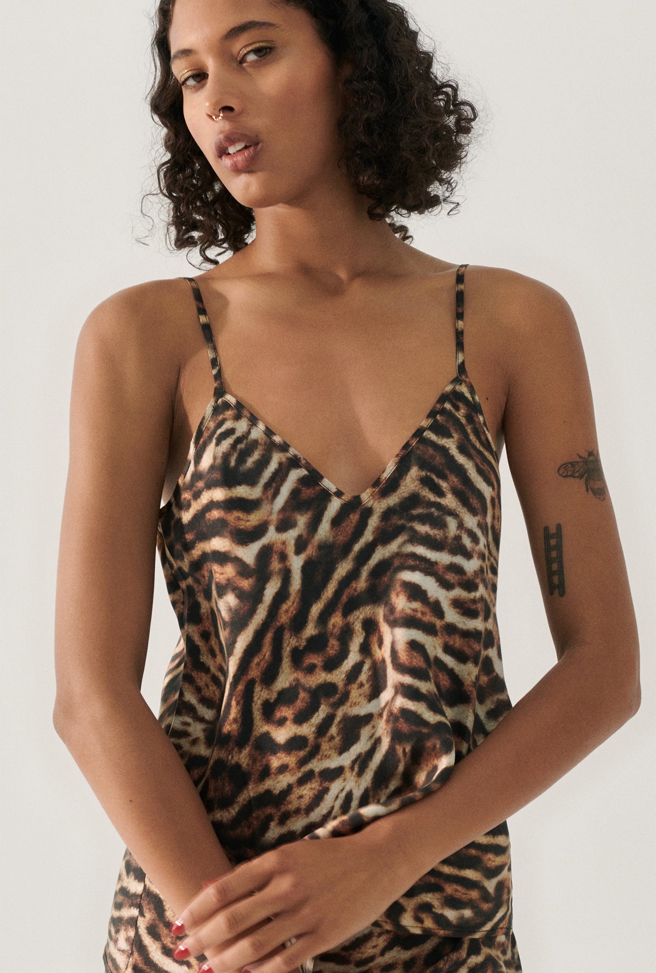 BIAS CUT CAMI LEOPARD