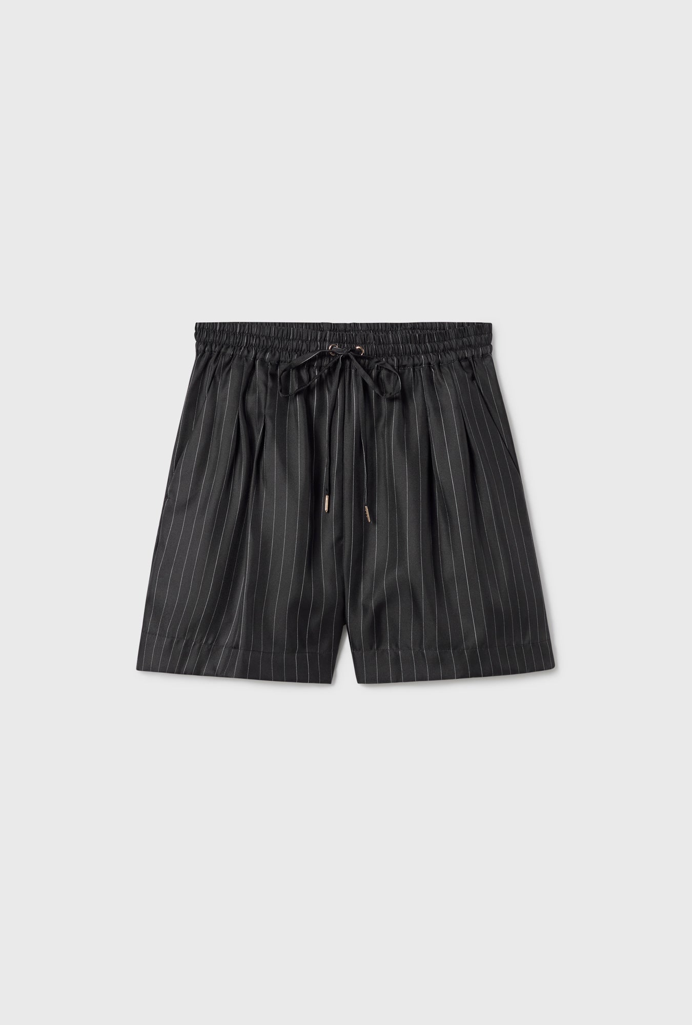 SHORT TWILL SLOUCH PINSTRIPE NOIR / BLANC