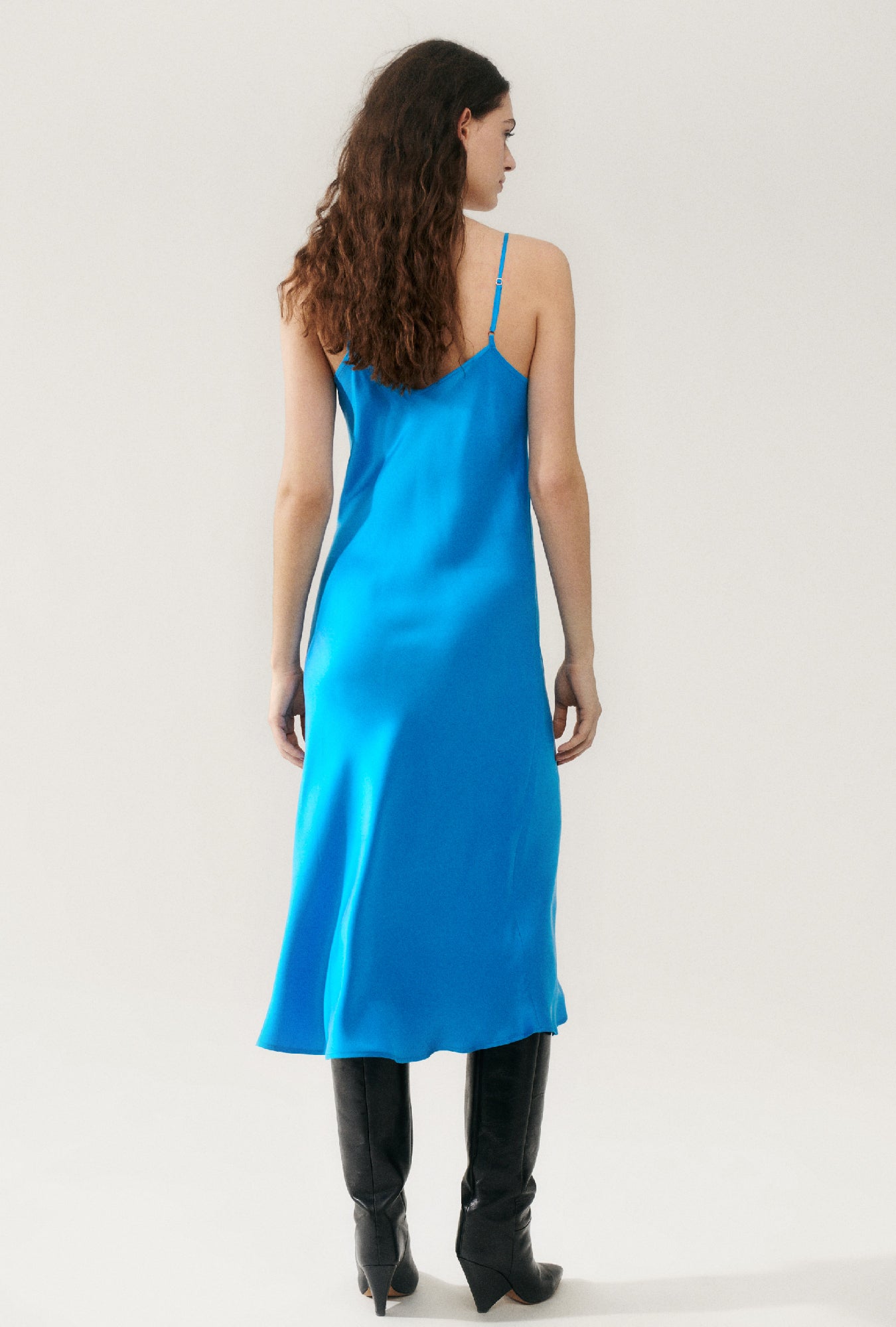 ROBE SLIP ANNÉES 90 BLEU CÔTE