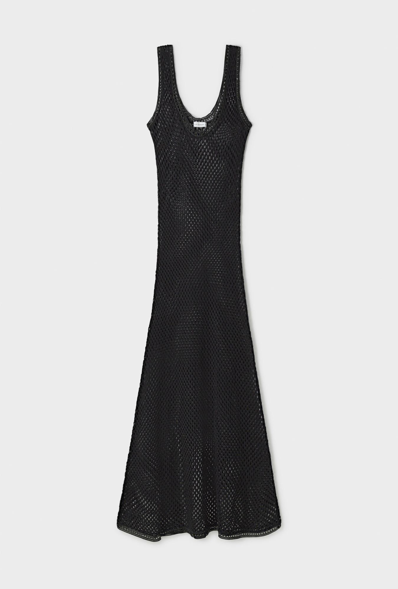 CROCHET SCOOP NECK DRESS BLACK