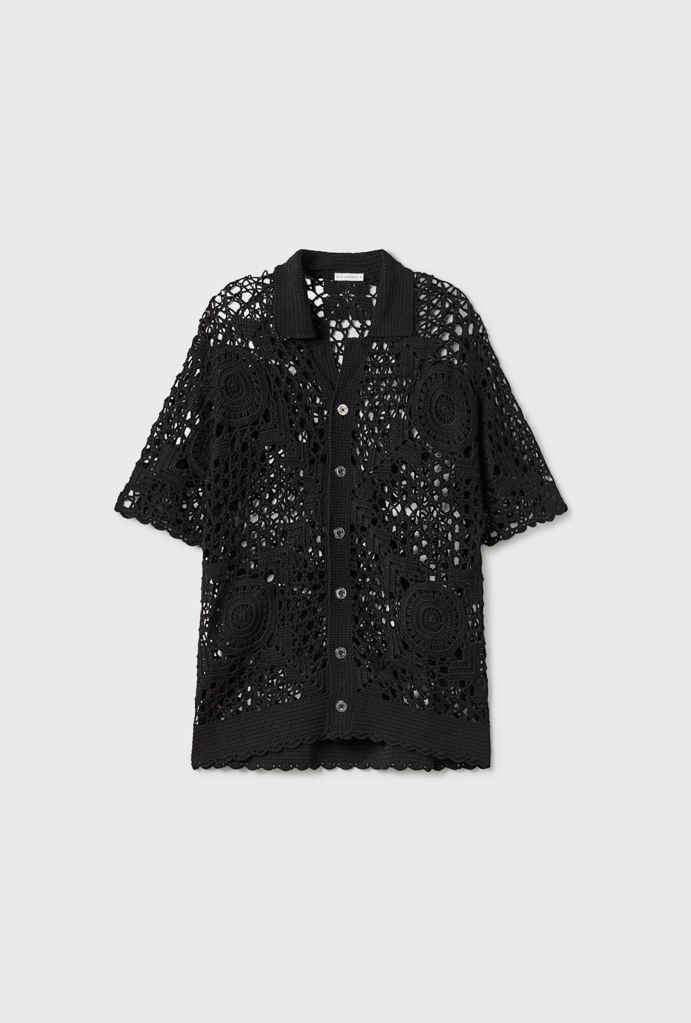 CHEMISE GRAND-PÈRE AU CROCHET NOIR