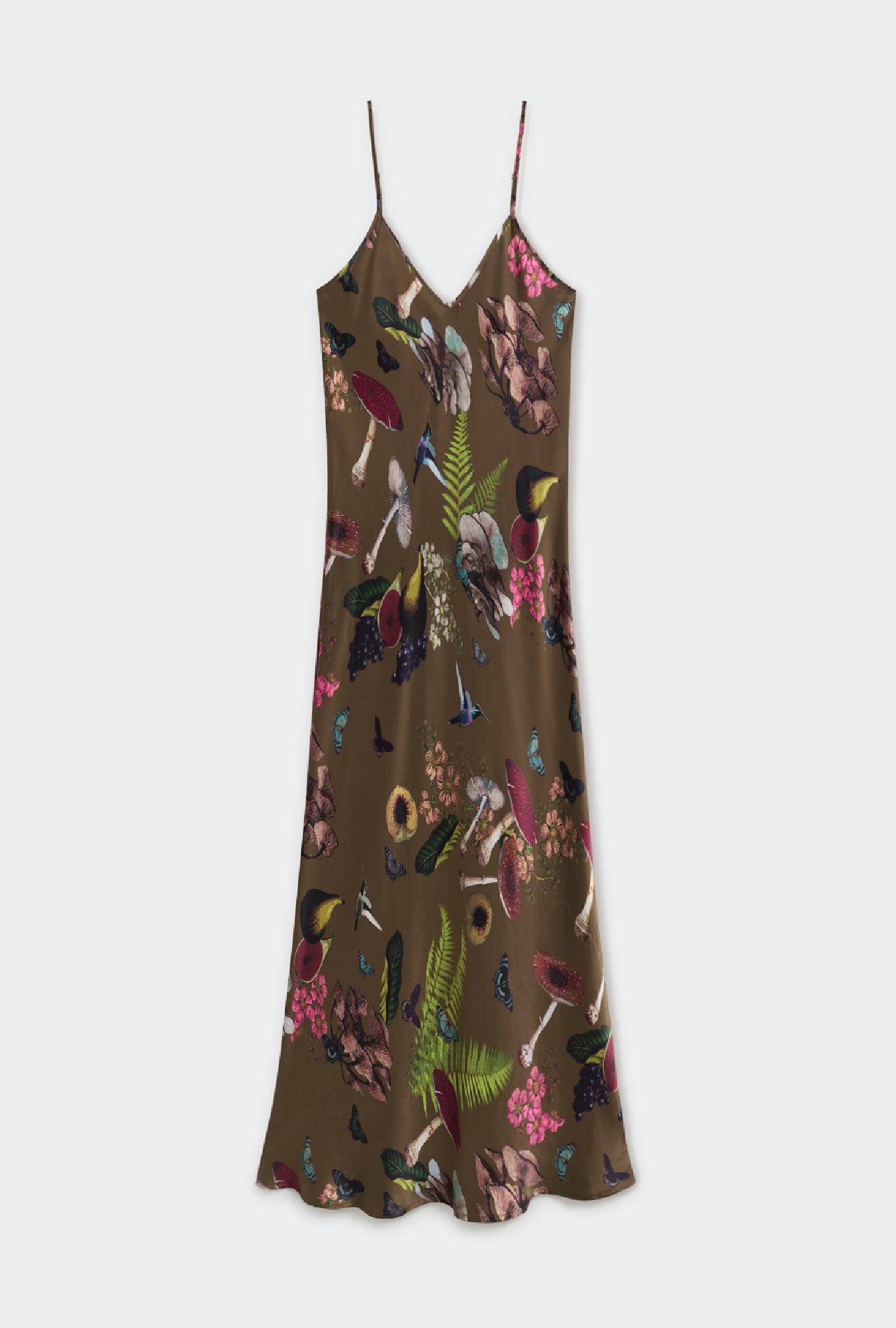 90S SLIP DRESS MAGIC MUSHROOM DARK EARTH