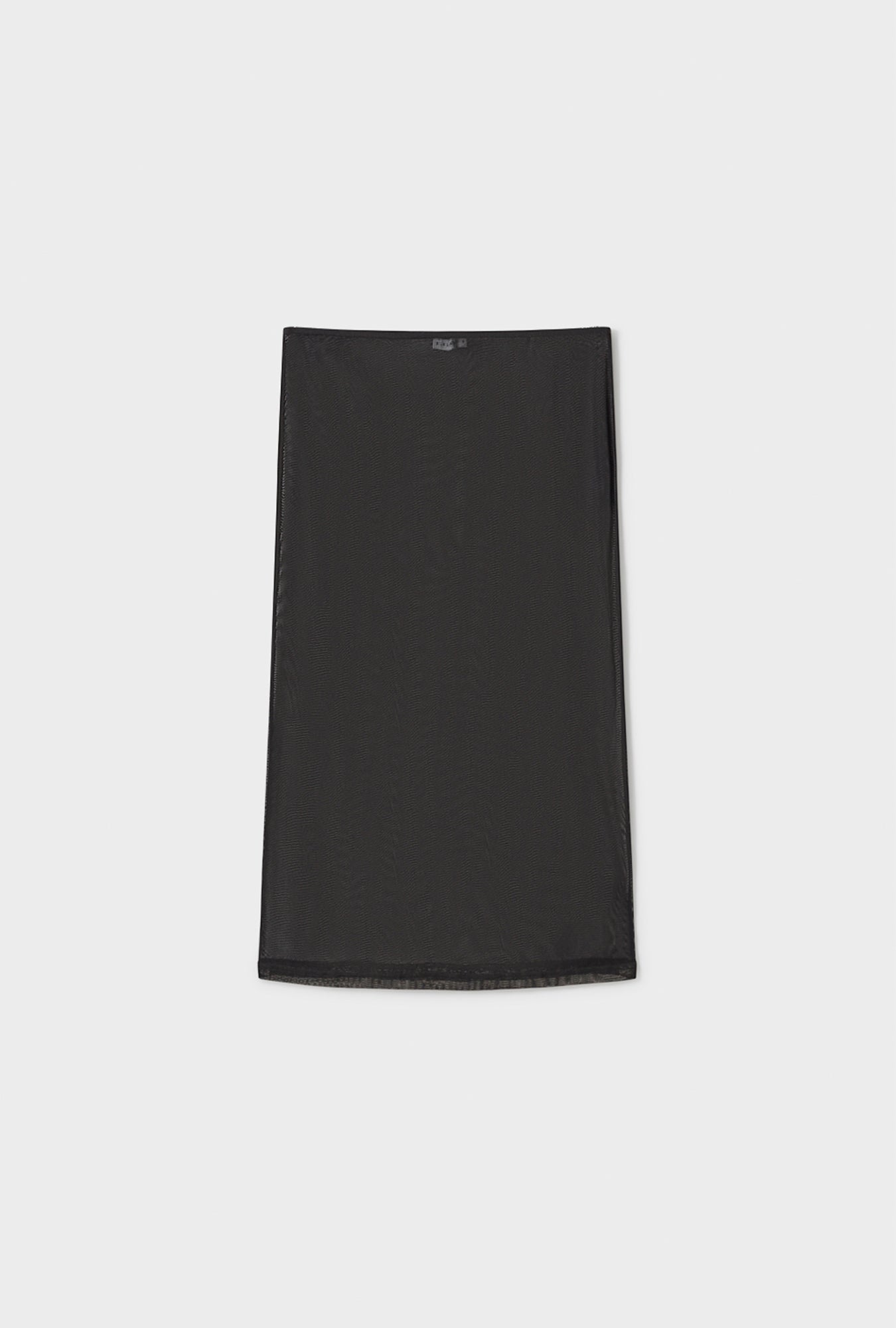 MESH MID-LENGTH SKIRT BLACK