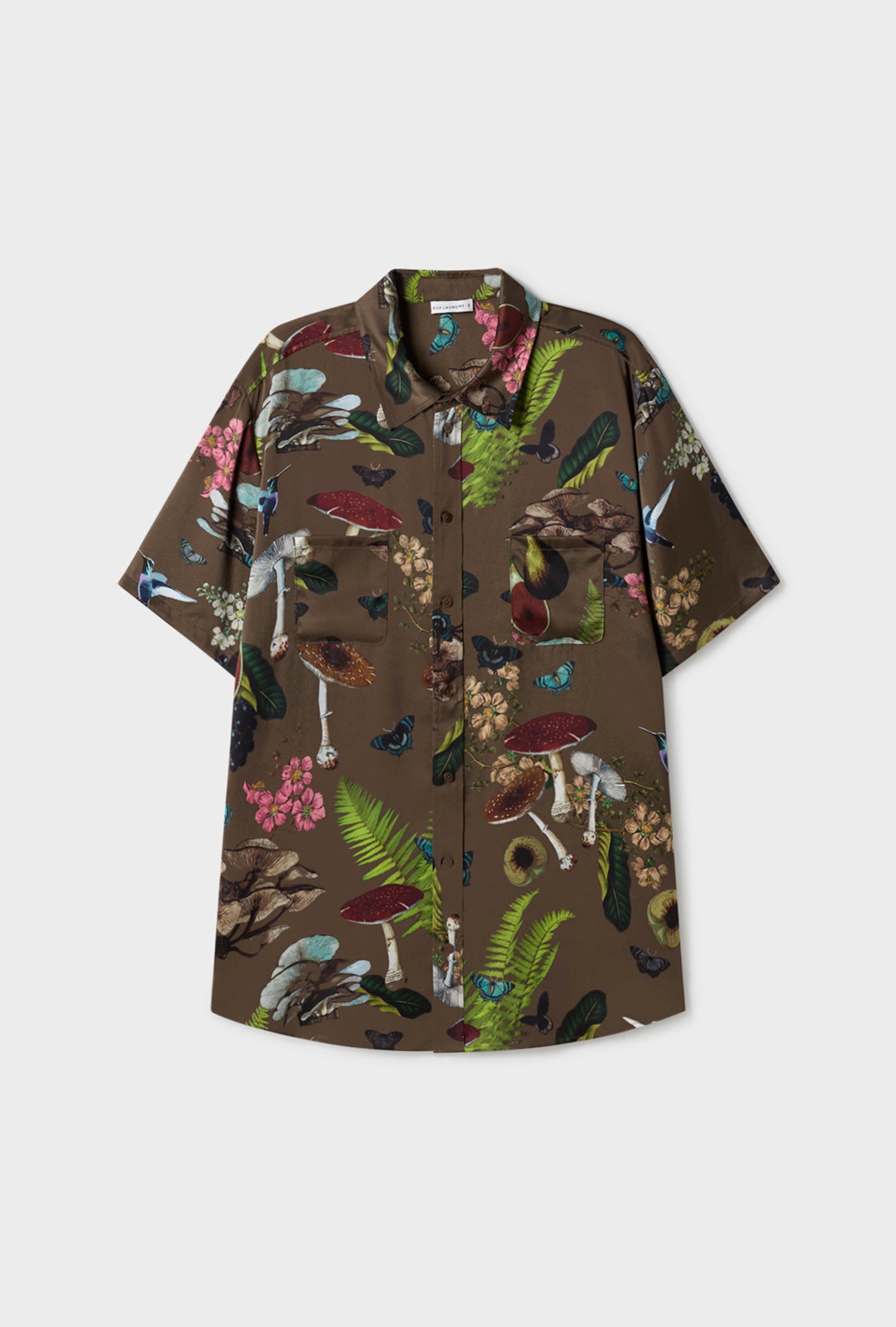 SHORT SLEEVE BOYFRIEND SHIRT MAGIC MUSHROOM DARK EARTH