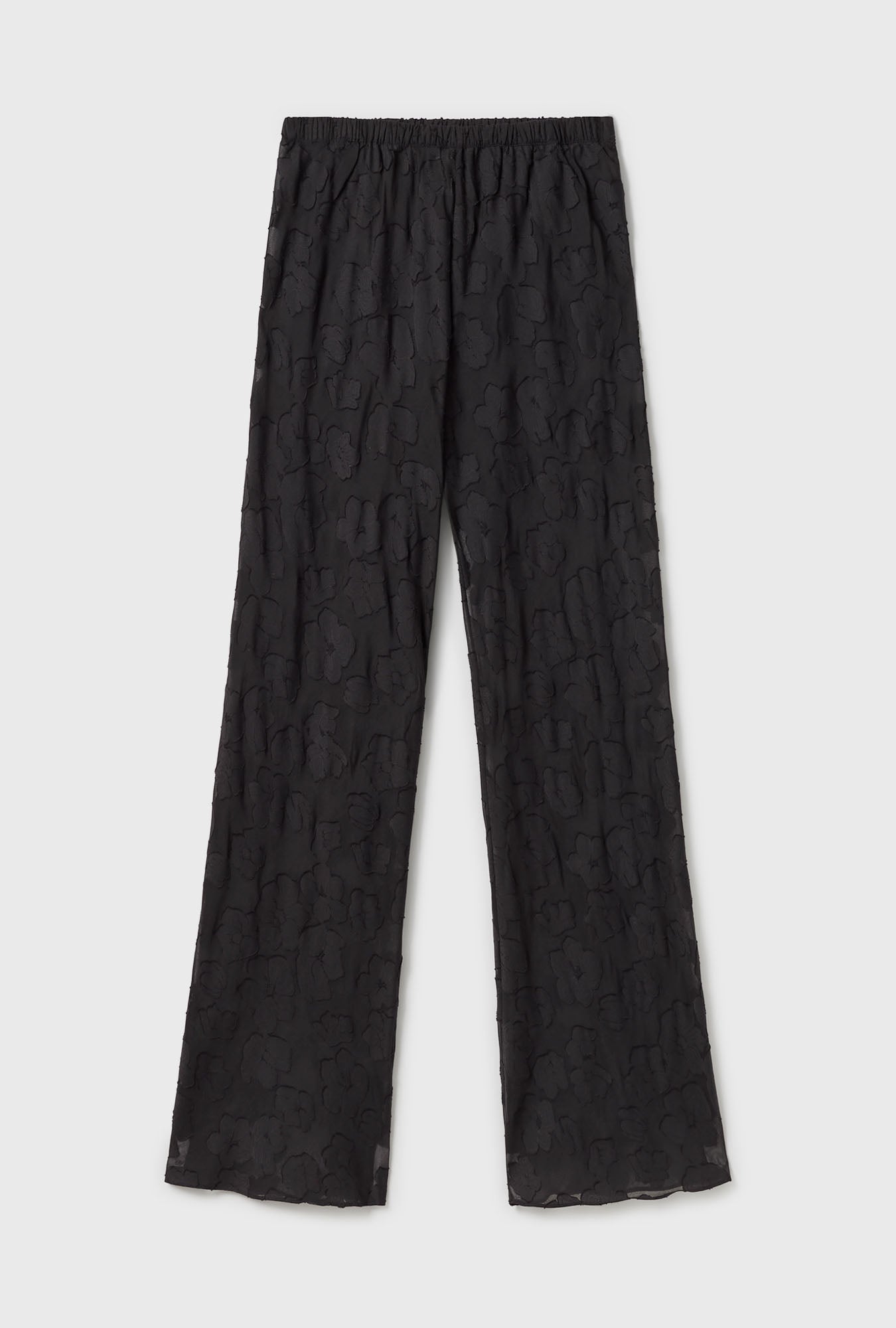 CLIP SILK BIAS CUT PANTS BLACK