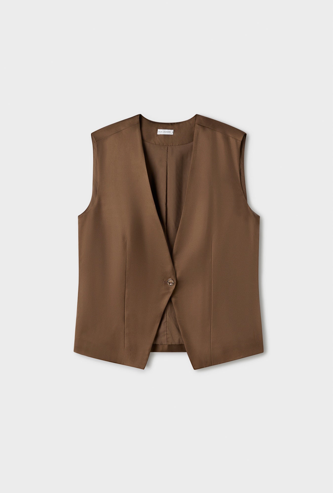 TWILL SLOUCH VEST DARK EARTH