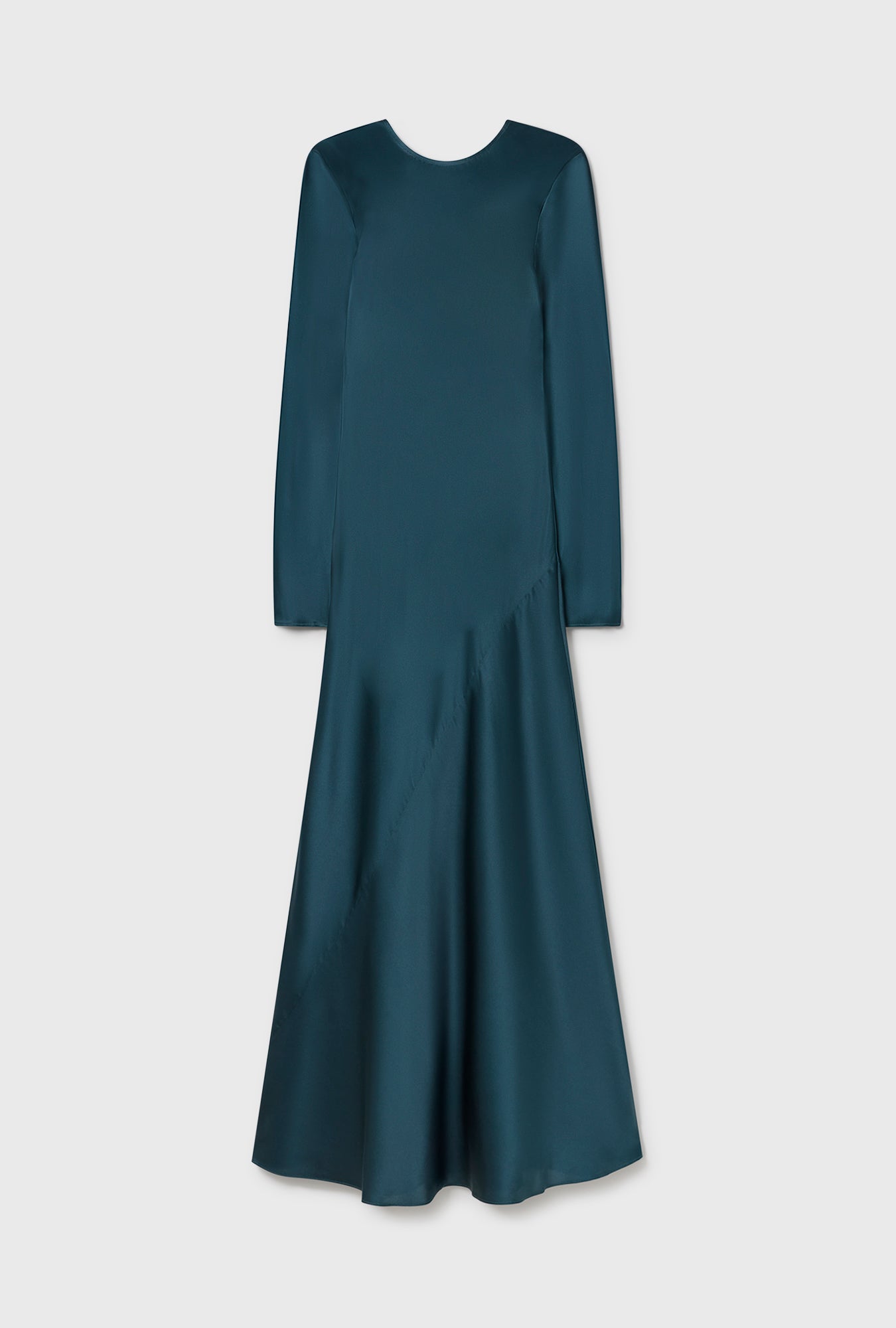 FULL SLEEVE BIAS DRESS TEAL