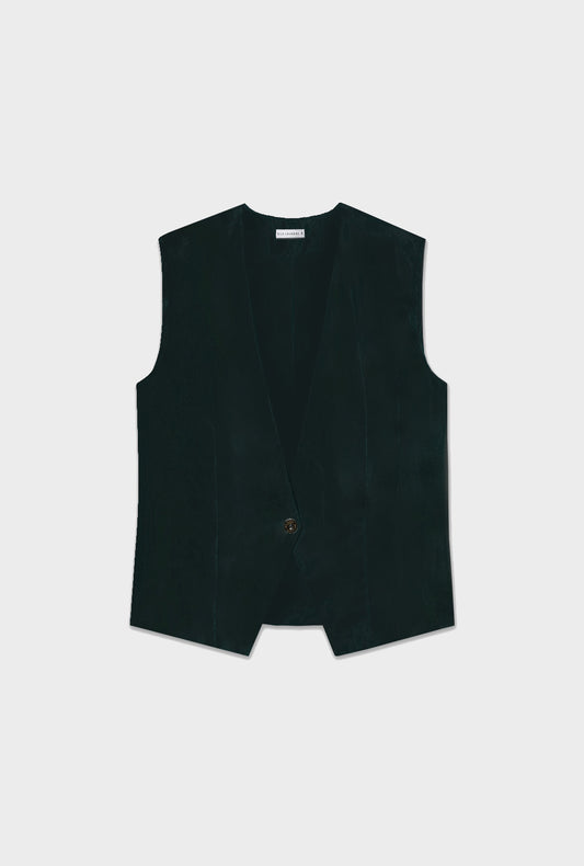 TWILL SLOUCH VEST BLACK