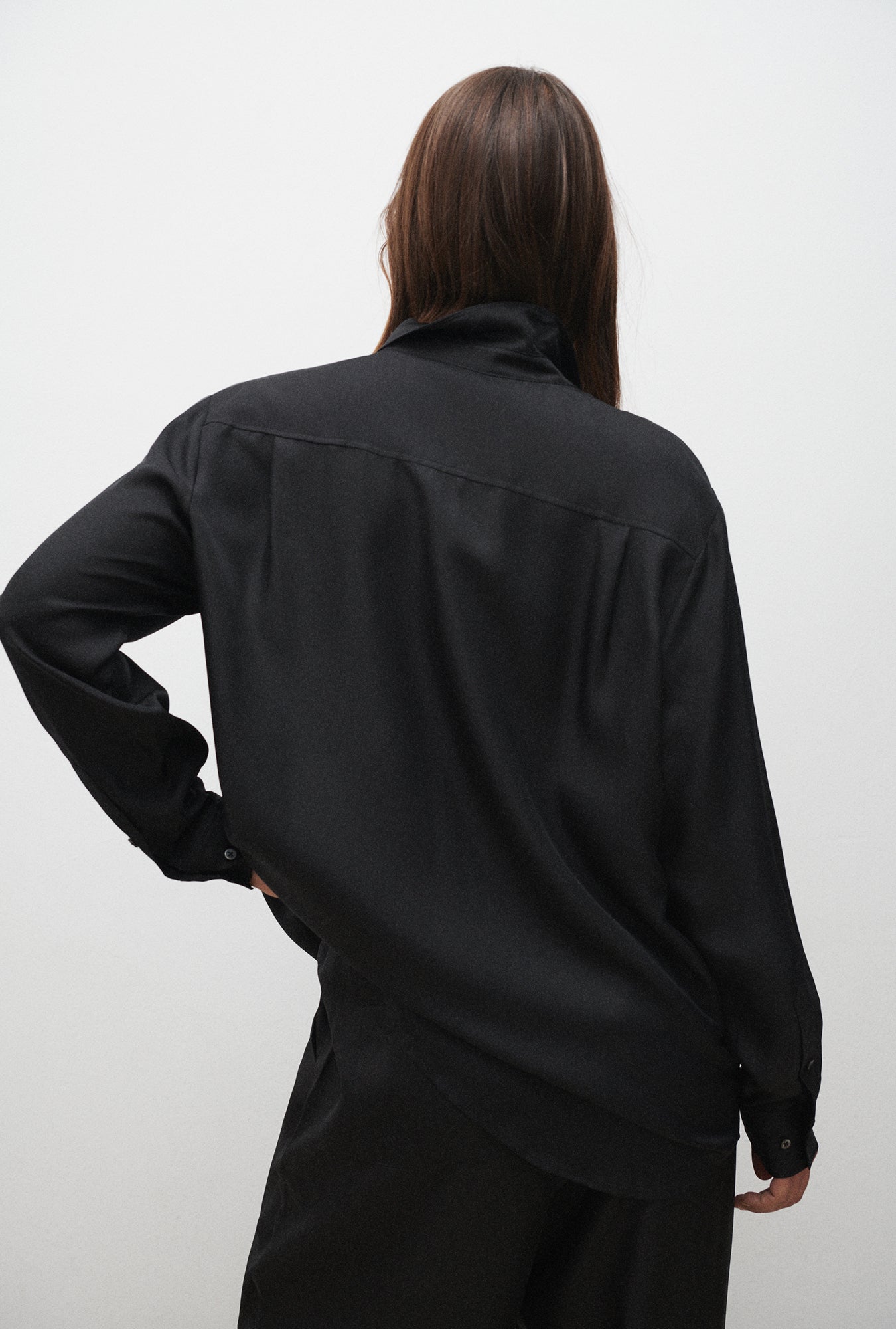 TWILL BOYFRIEND SHIRT BLACK