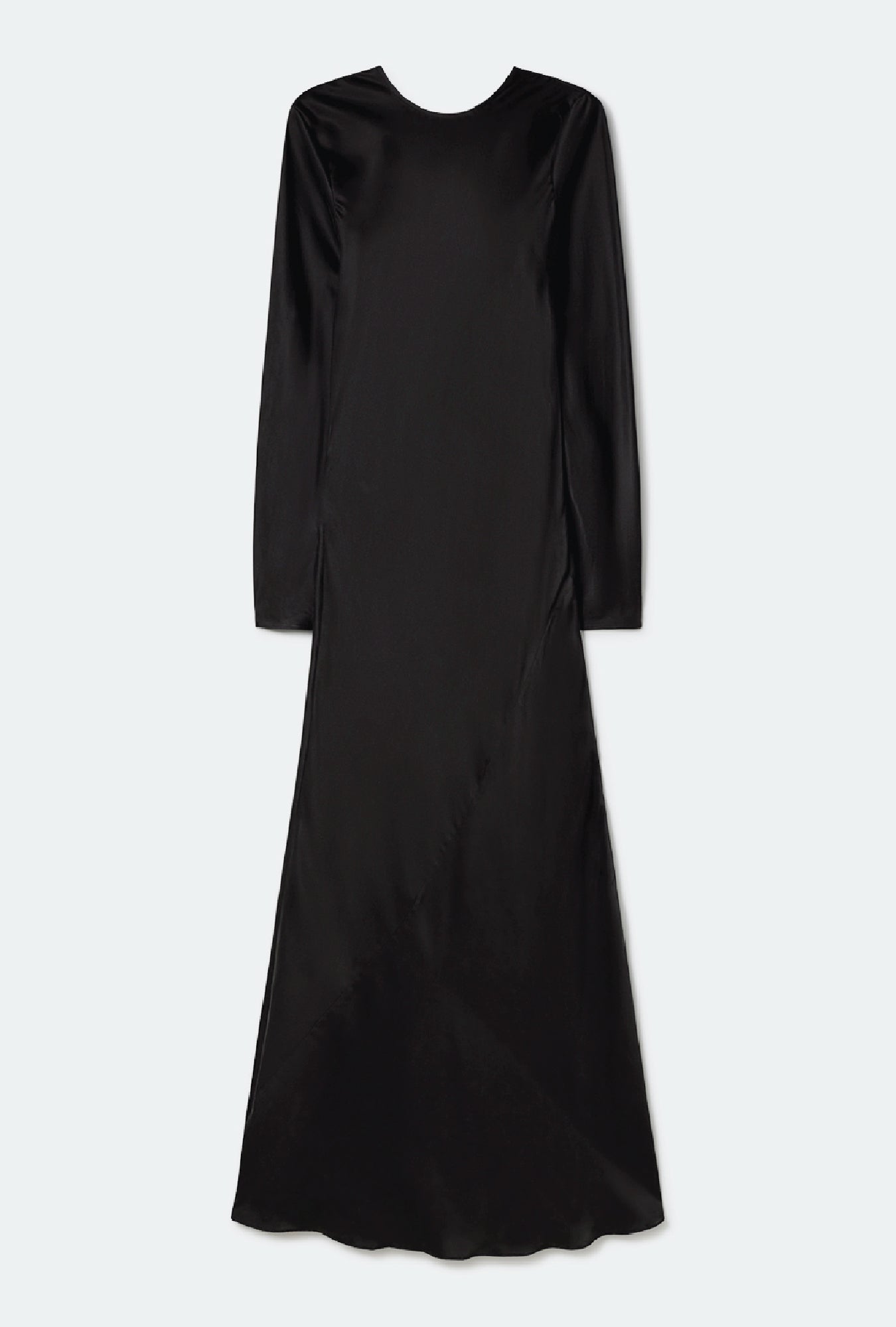 Robe coupée biais à manches complètes noire