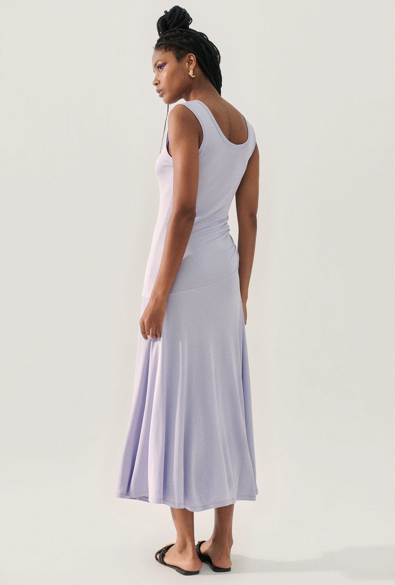 JERSEY SLEEVELESS DRESS LAVENDER