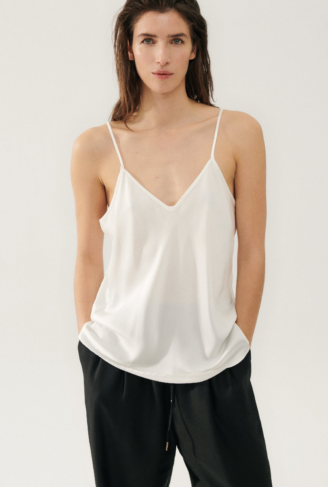 CAMISOLE EN COUPE BIAIS IVOIRE