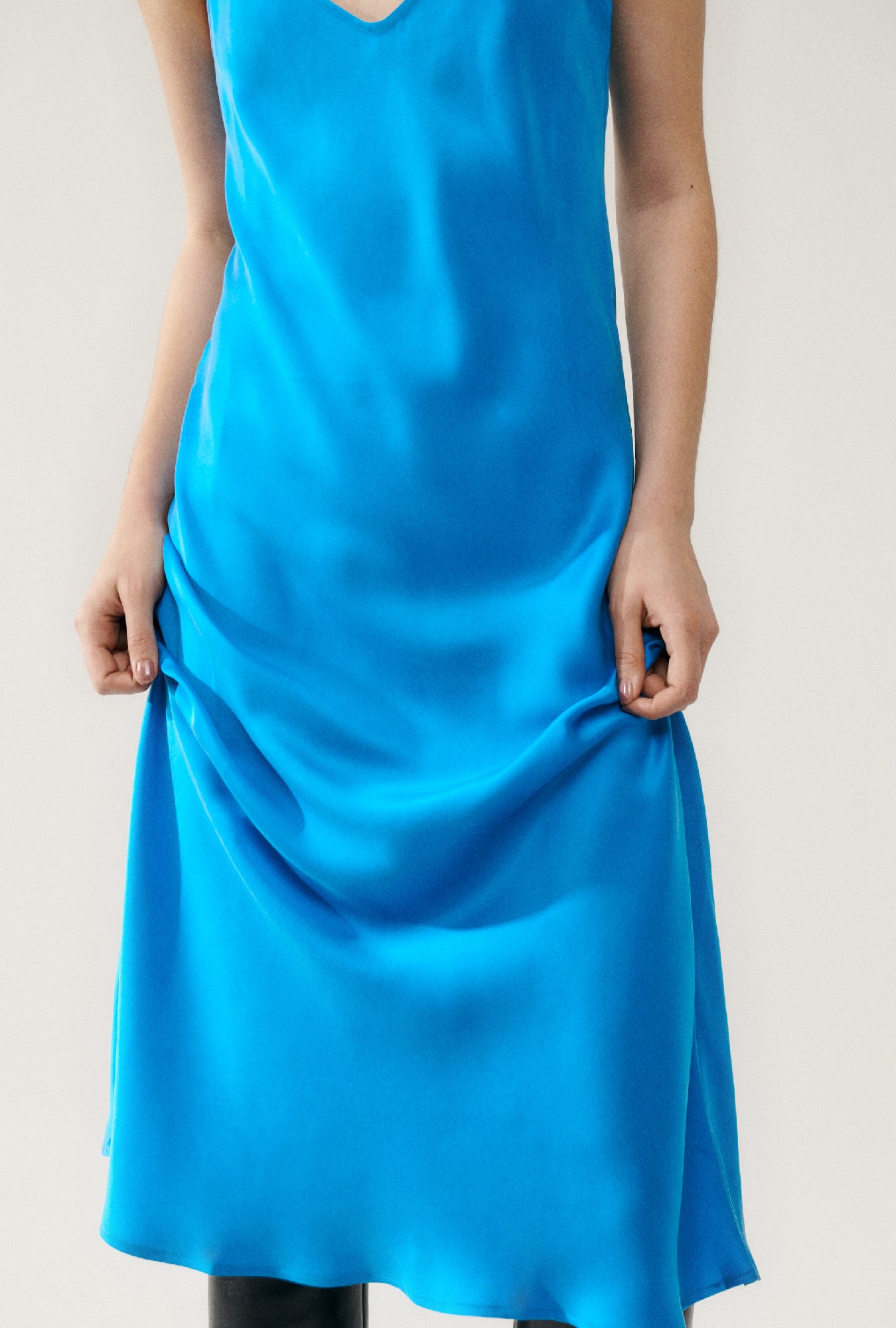 ROBE SLIP ANNÉES 90 BLEU CÔTE