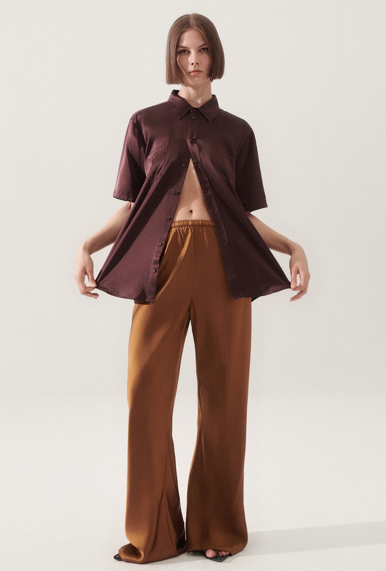 BIAS CUT PANTS VAN DYKE BROWN