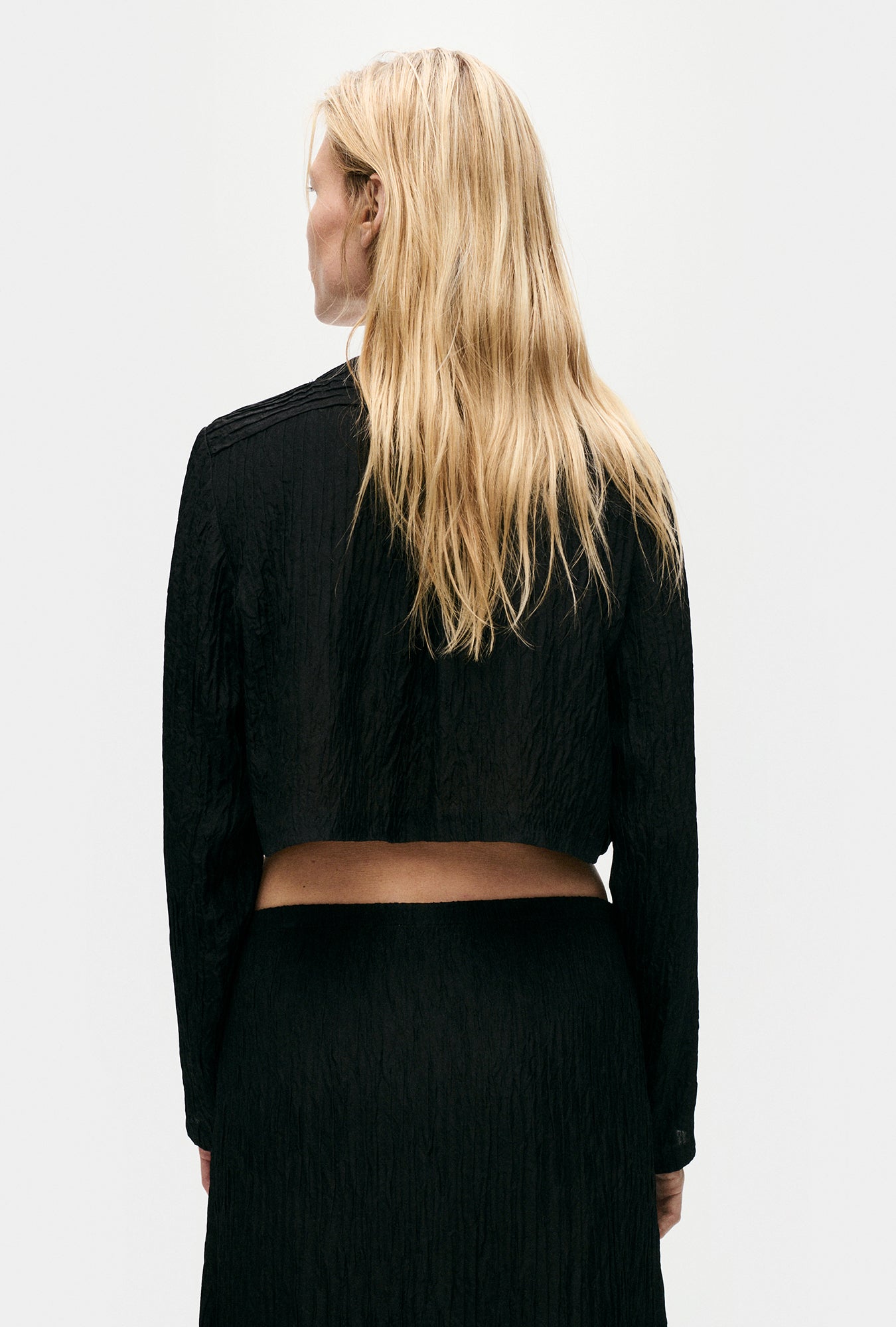 Crinking Crop Crop Shirt Black