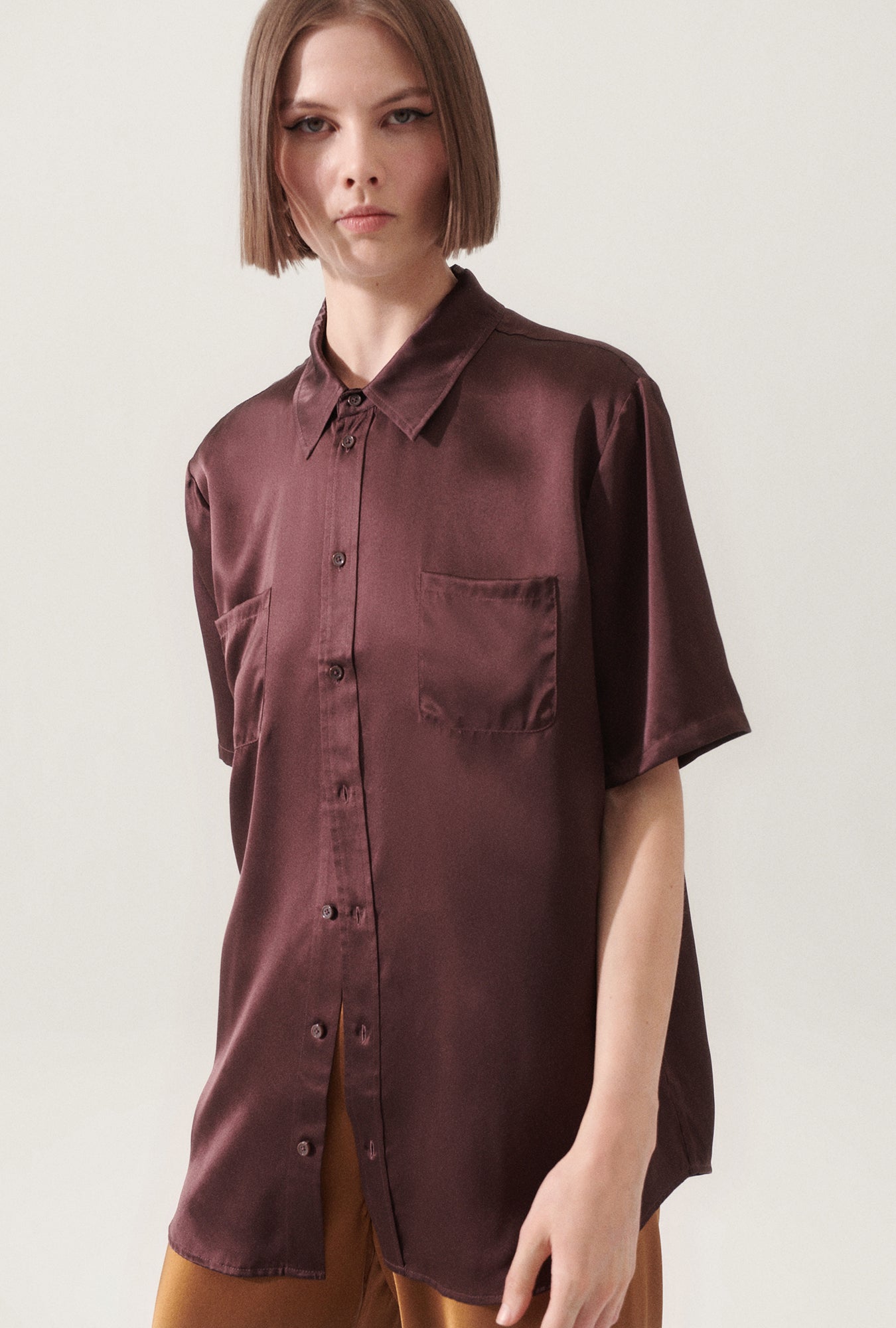 CHEMISE PETIT AMI À MANCHES COURTES CACAO