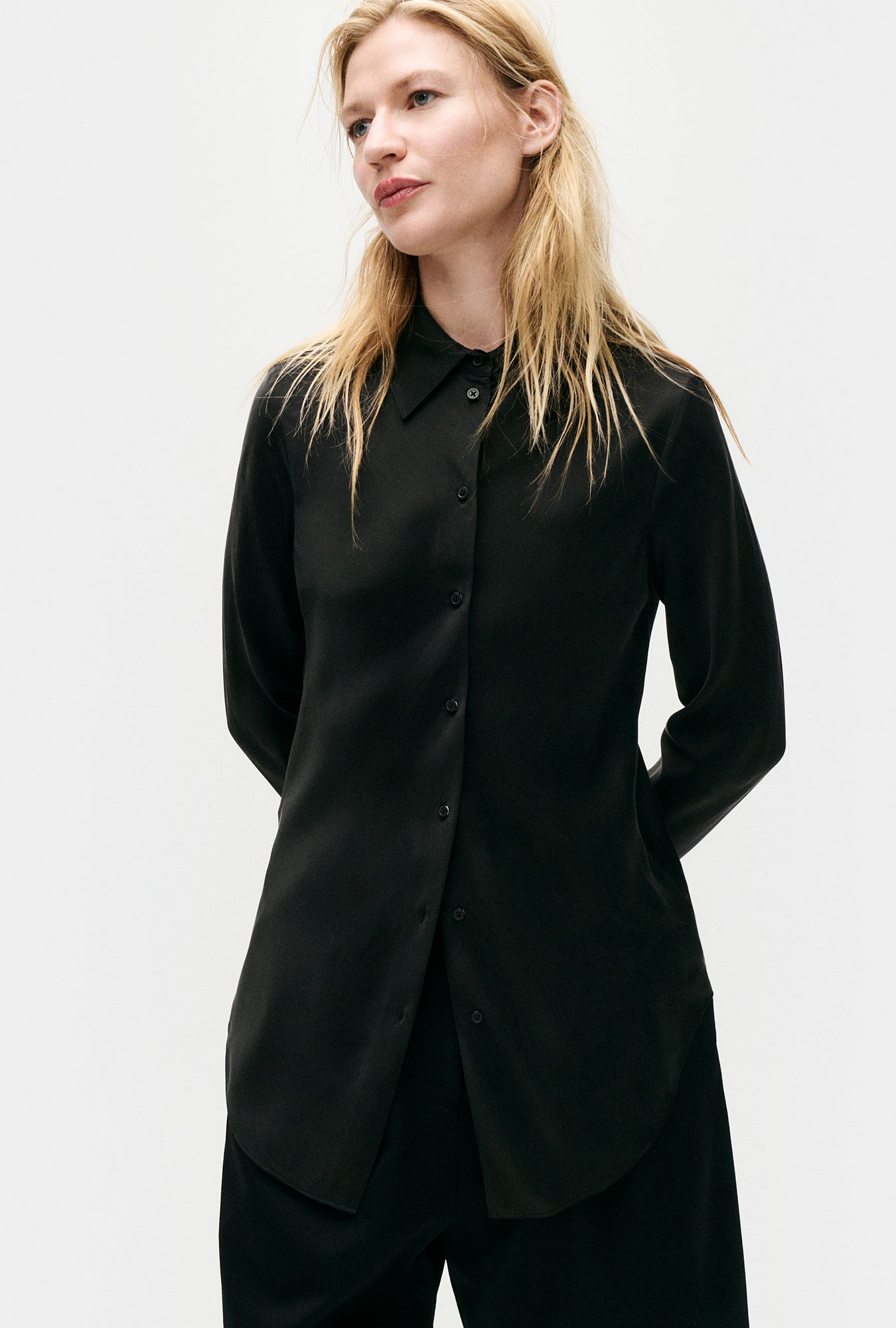 BIAS CUT SHIRT BLACK