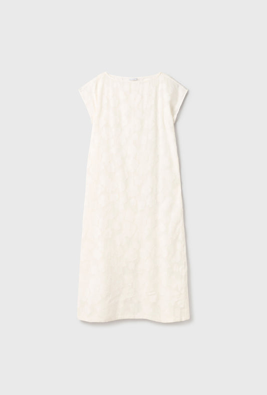 CLIP SILK SIMPLE LOOSE DRESS WHITE