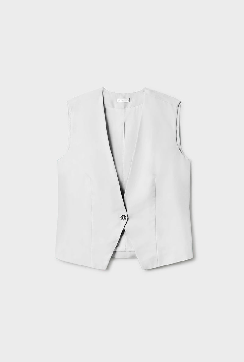 TWILL SLOUCH VEST WHITE