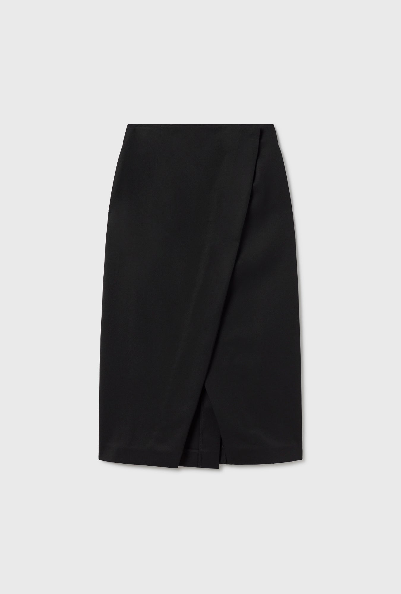 WOOL WRAP SKIRT BLACK