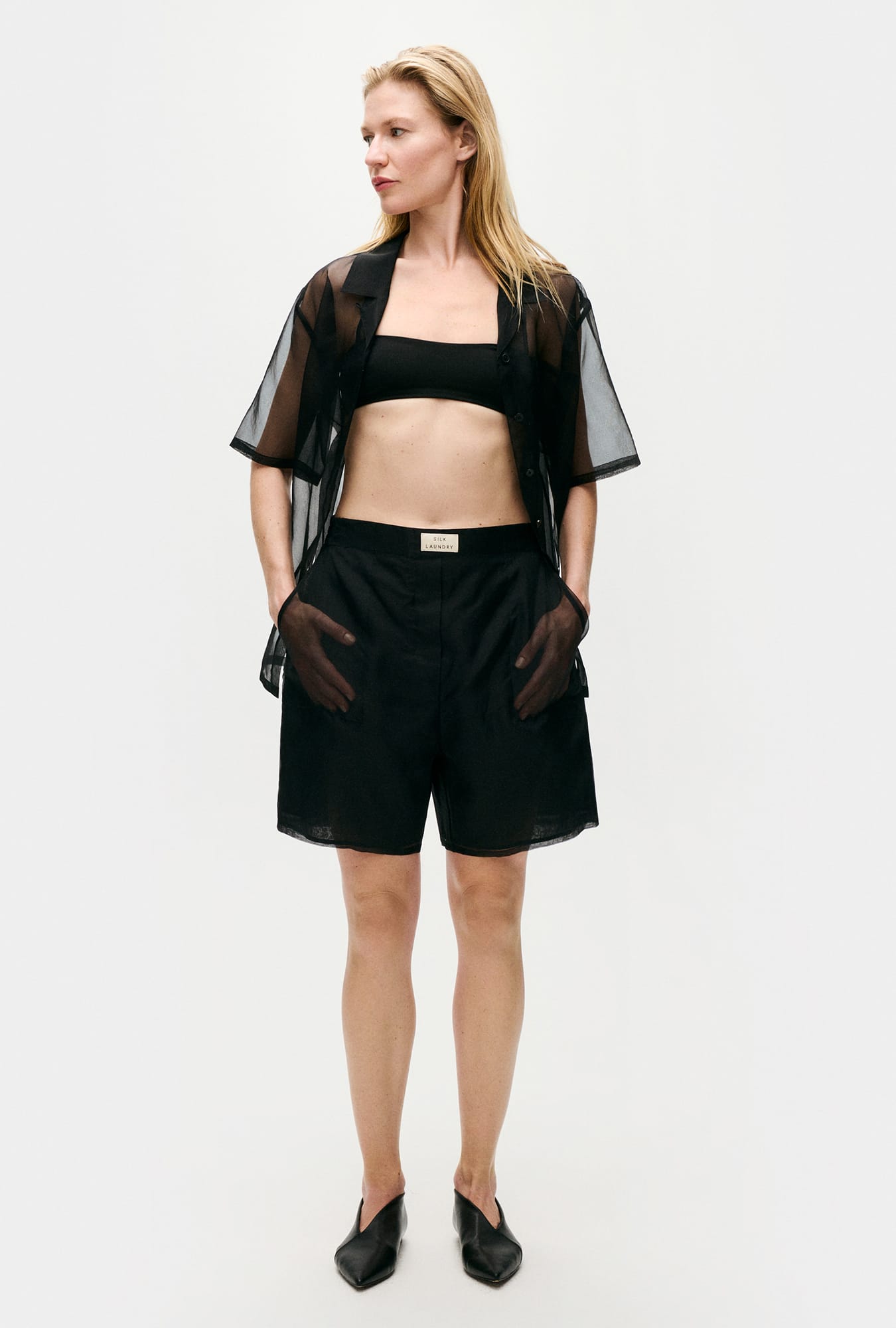 ORGANZA BOXER SHORTS BLACK