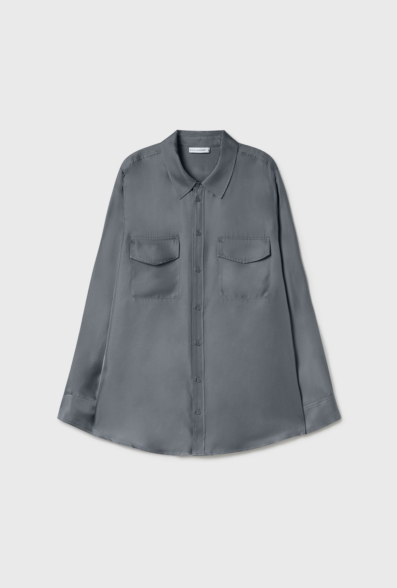 TWILL BOYFRIEND SHIRT SLATE