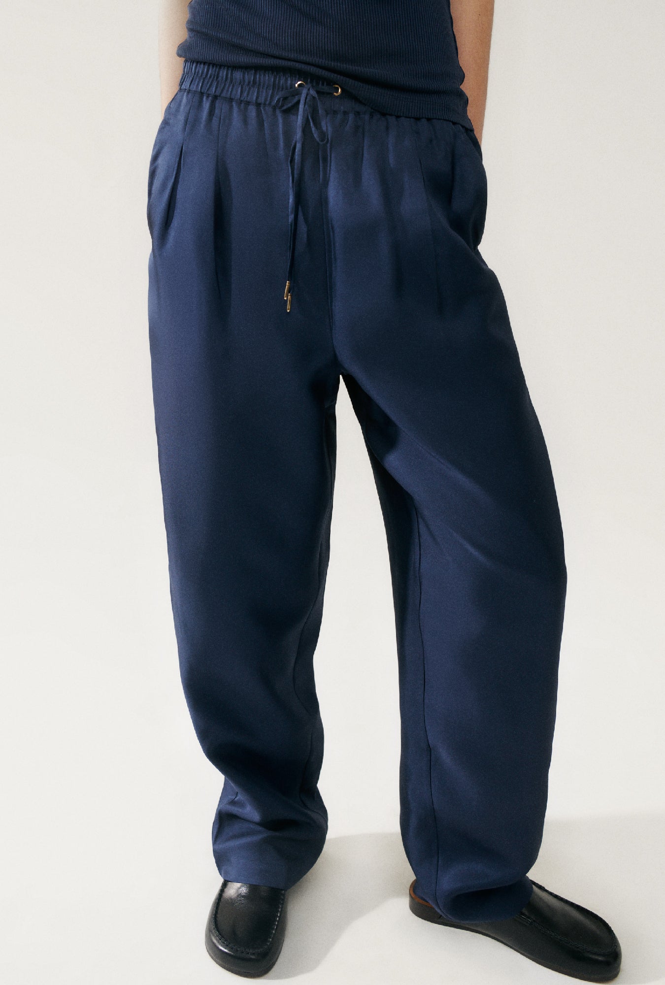 PANTALON SLOUCH EN TWILL MINUIT 