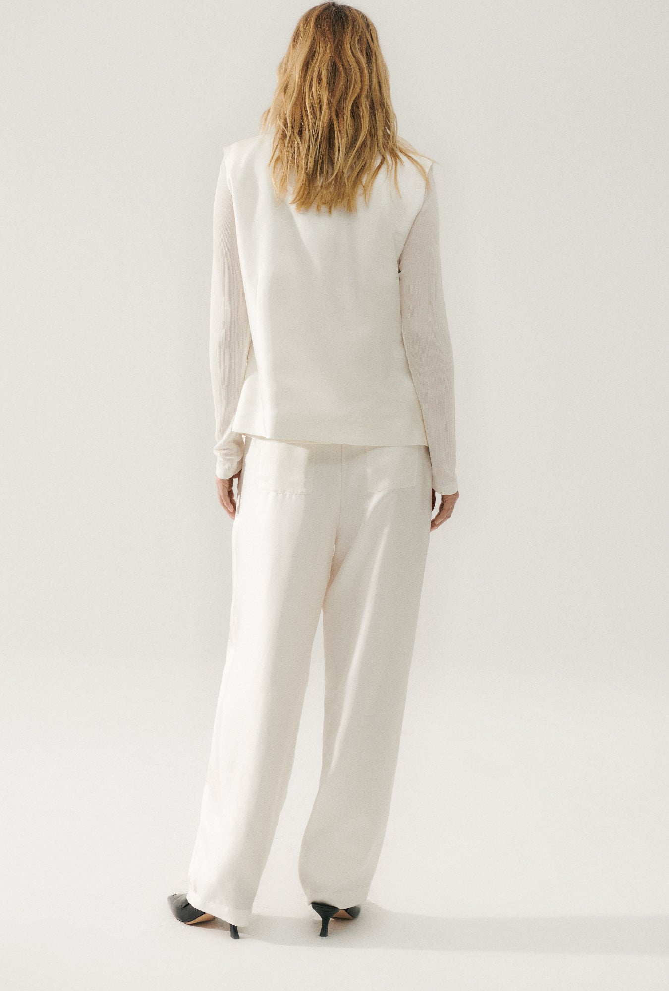 Pantalon couloir en serre blanc