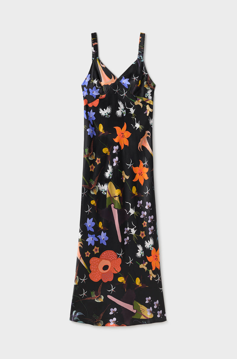 DECO RUCHED DRESS BLACK LOST FLOWERS