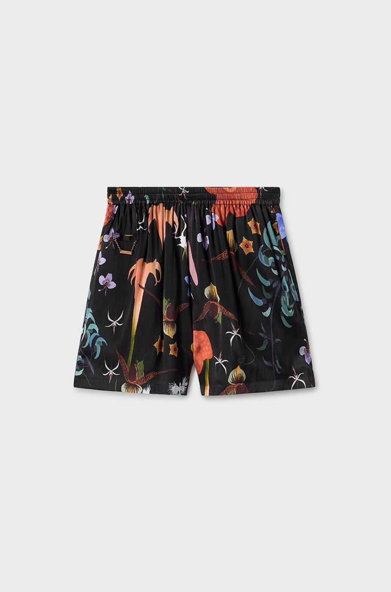 70S SHORTS BLACK LOST FLOWERS