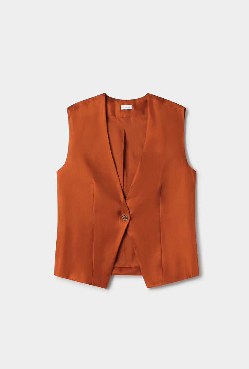 TWILL SLOUCH VEST UMBER
