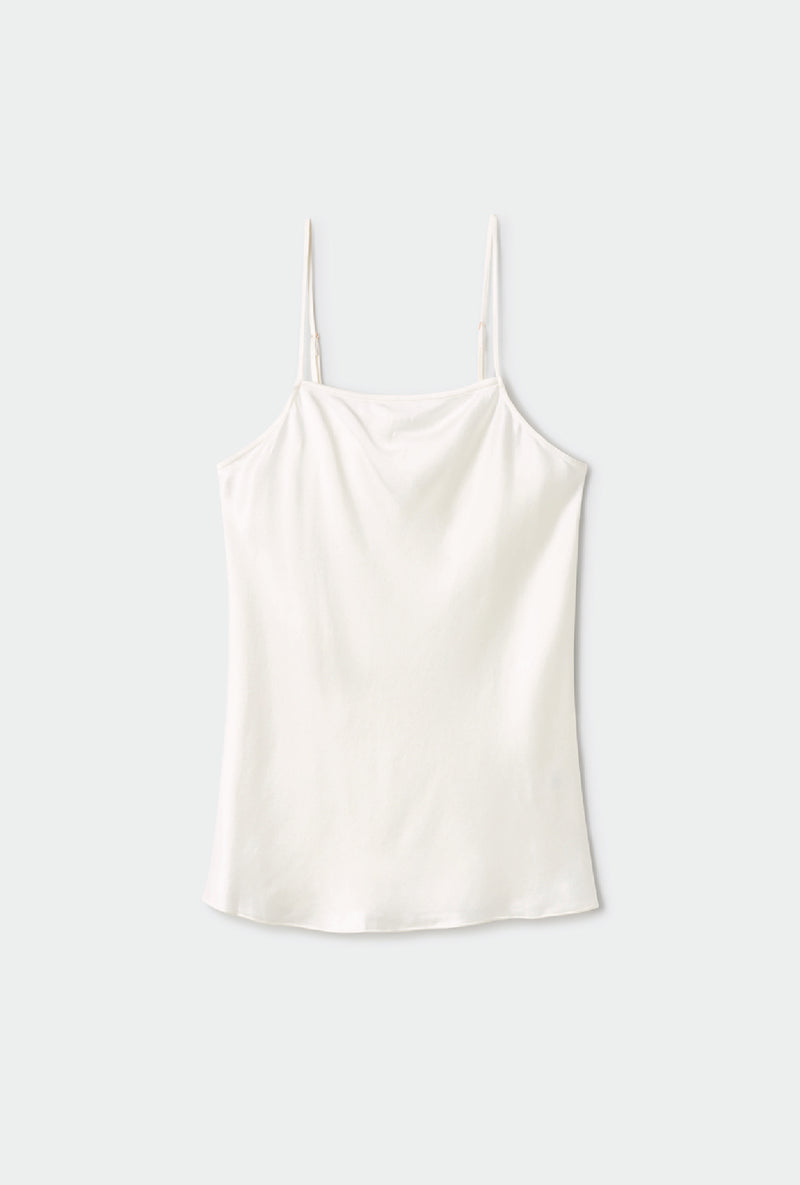 STRAIGHT NECK CAMI WHITE – Silk Laundry /