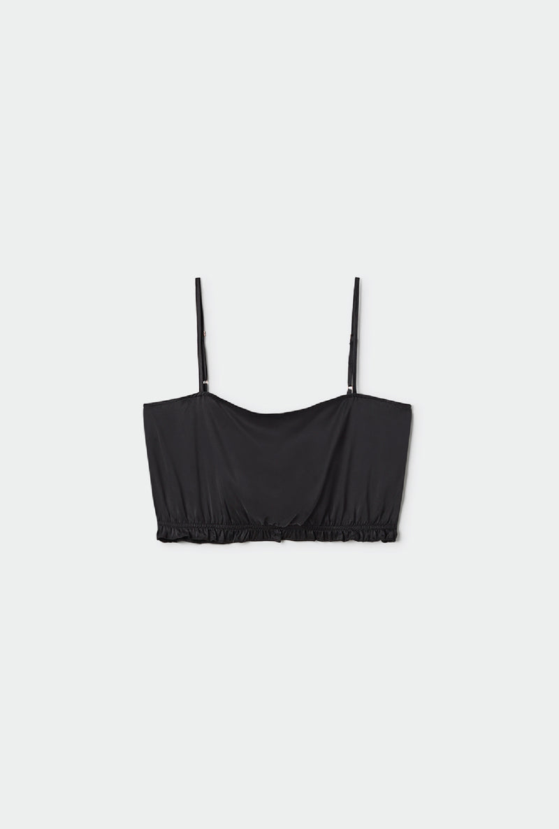 CROPPED CAMI BLACK – Silk Laundry /