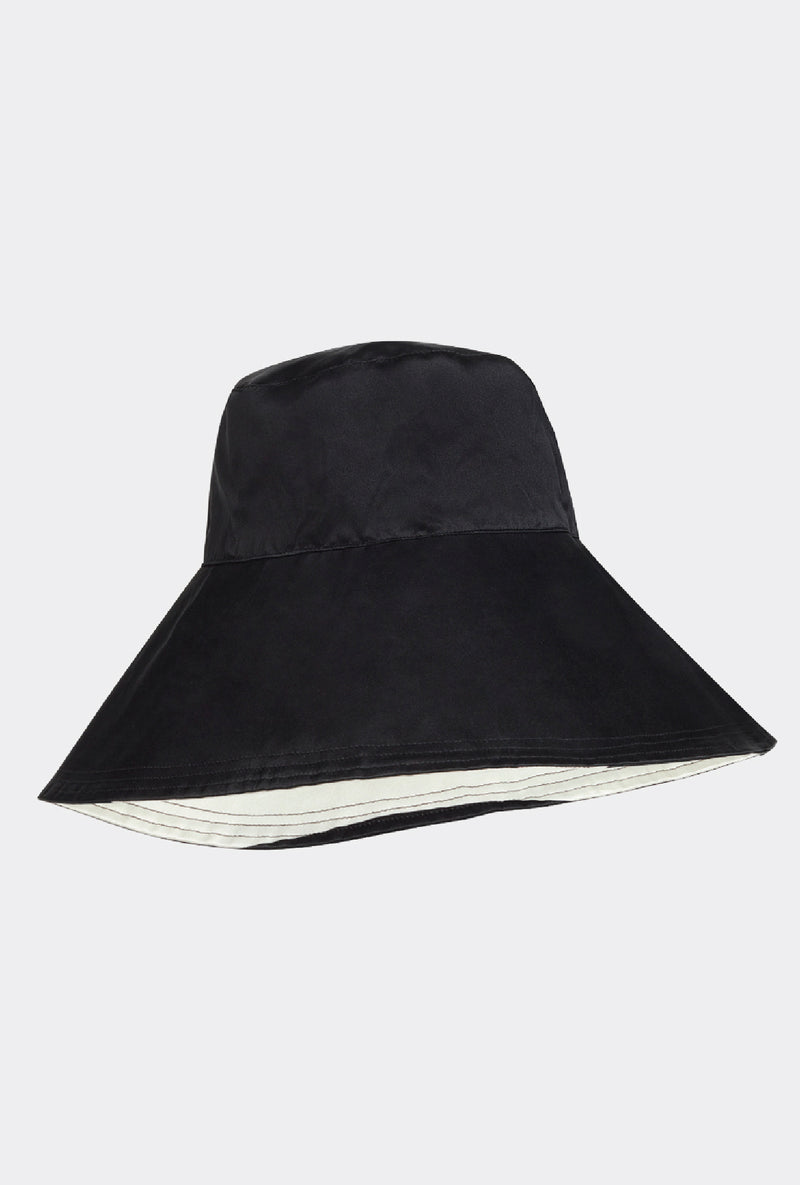 Wide Brim Bucket Hat Black Stripe - Silk Laundry